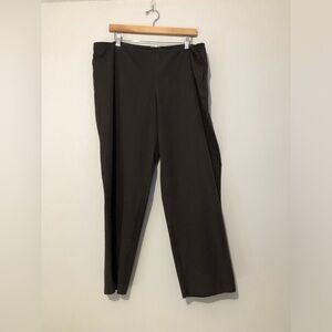Eileen Fisher Organic Cotton Brown Crepe Elastic Cropped Ankle Pants Women’s XL